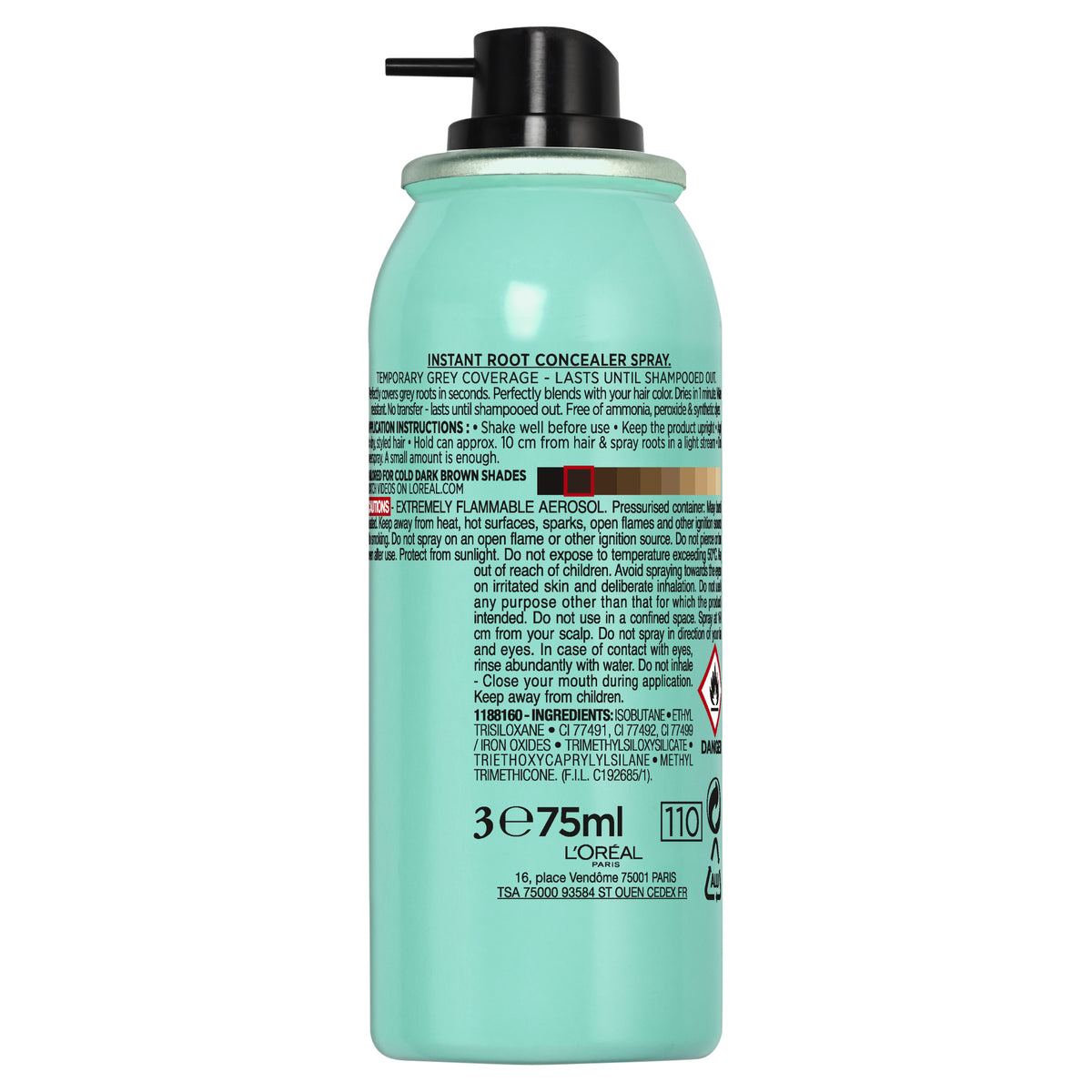 L'Oréal Paris Magic Retouch Temporary Root Concealer Spray, Cool Dark Brown 8