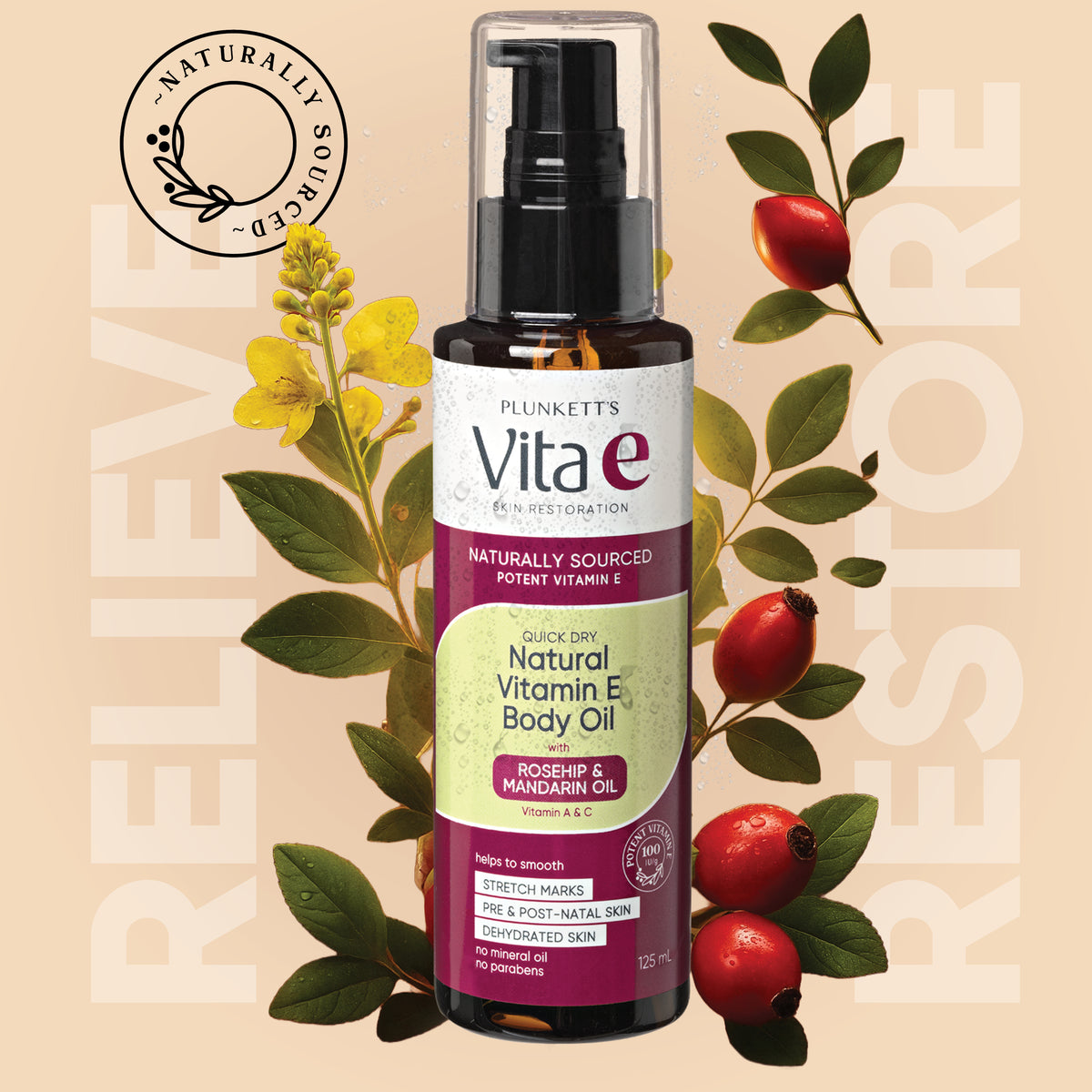 Plunkett's Vita E Natural Vitamin E Quick Dry Oil 125mL
