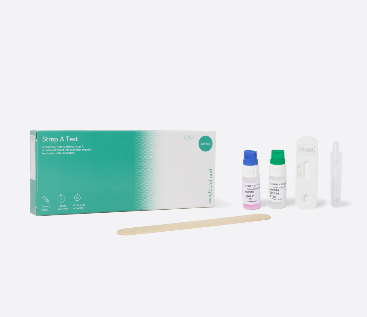 NewFoundLand Strep A Self Test Kit 1pk