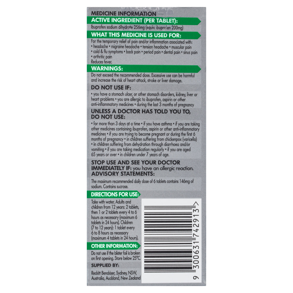 Nurofen Zavance Tablets 12s 200mg Ibuprofen Pain Relief