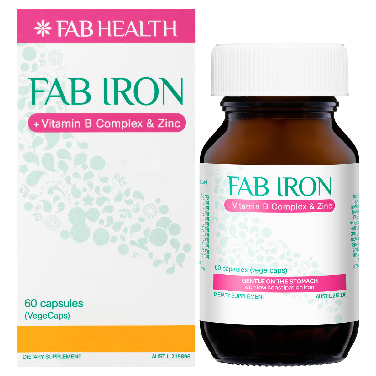 Fab Iron + Vit. B Complex & Zinc 60s