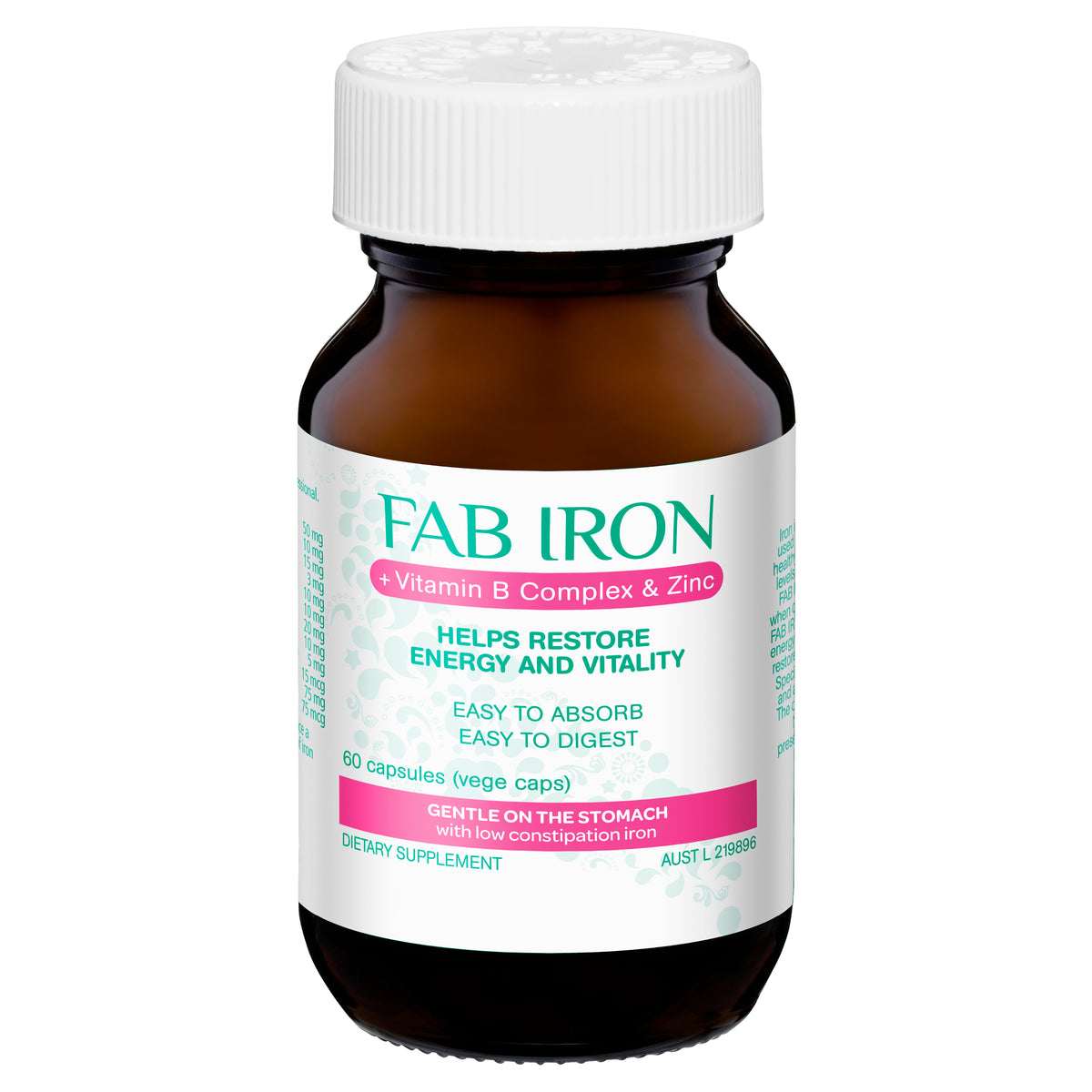 Fab Iron + Vit. B Complex & Zinc 60s