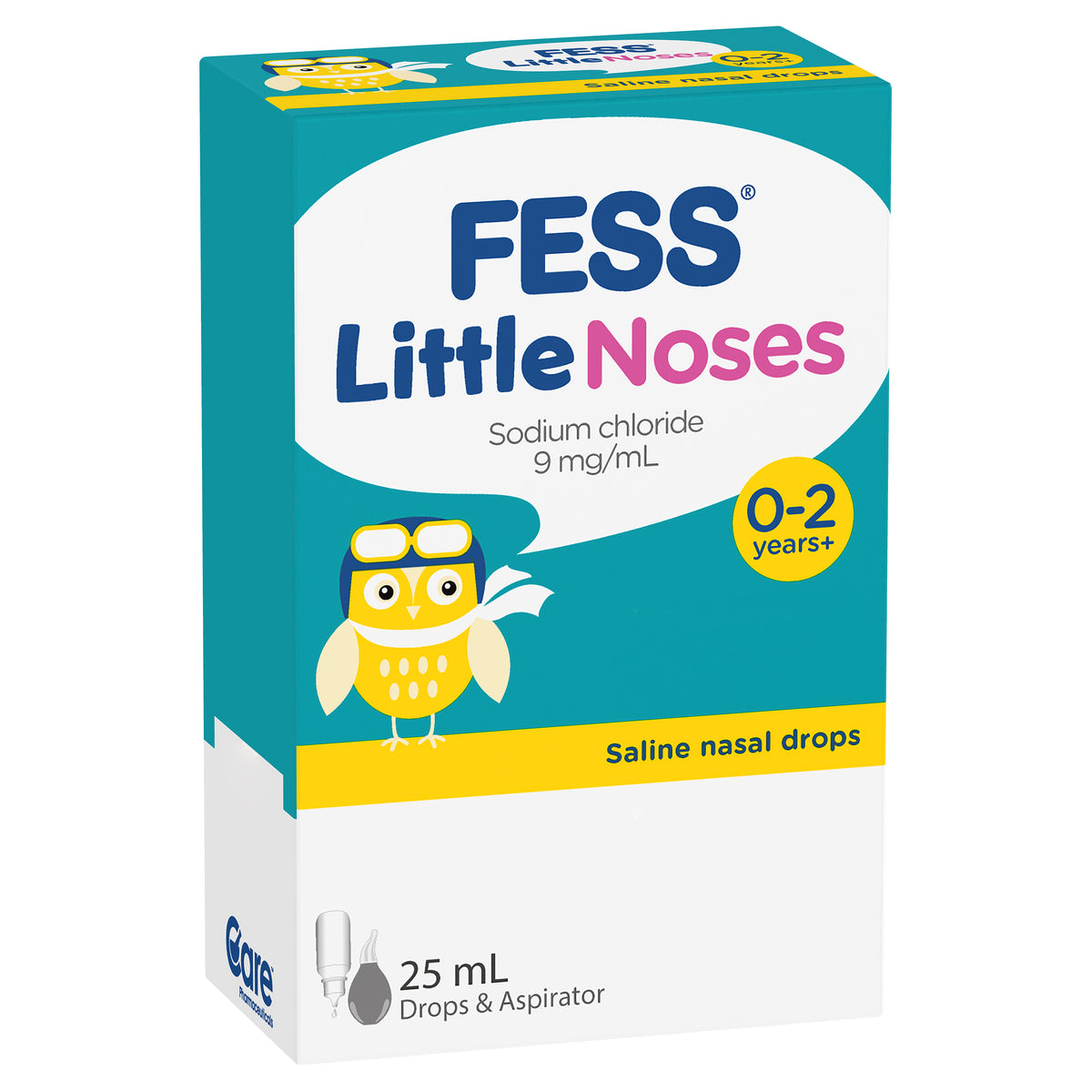 FESS Little Noses Saline Nasal Drops + Aspirator 25mL