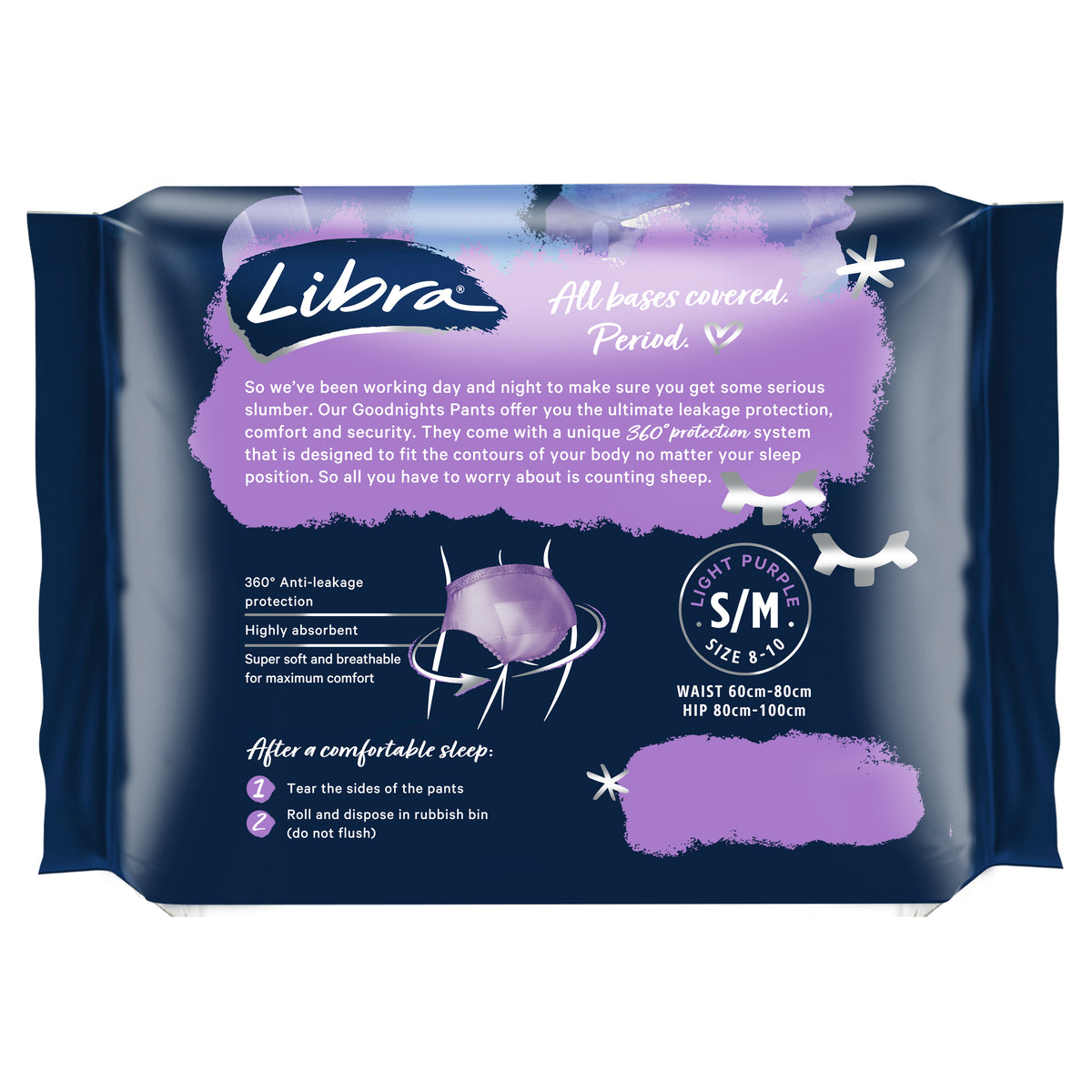 Libra Pants Goodnights Small/Medium 2 Pack