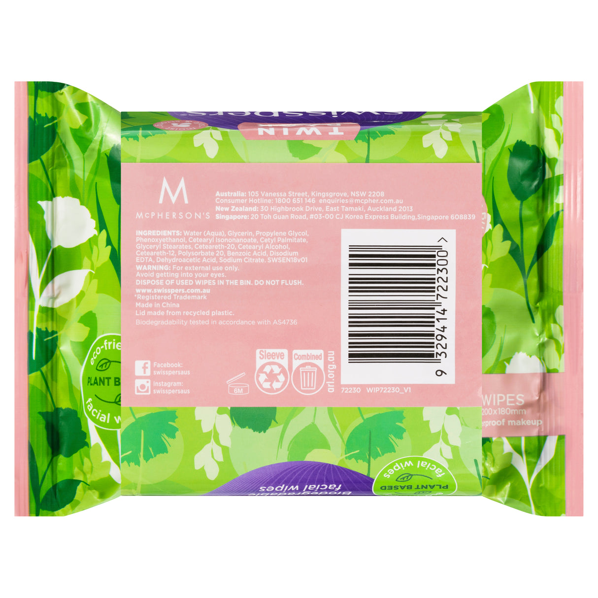 SWISSPERS Eco Sens Fac Wipes 25px2pk