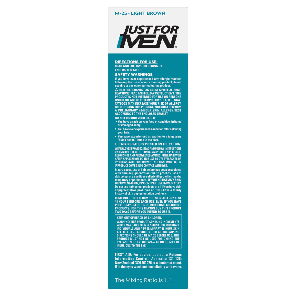 Just For Men Moustache & Beard Brush-In Colour Gel Light Brown