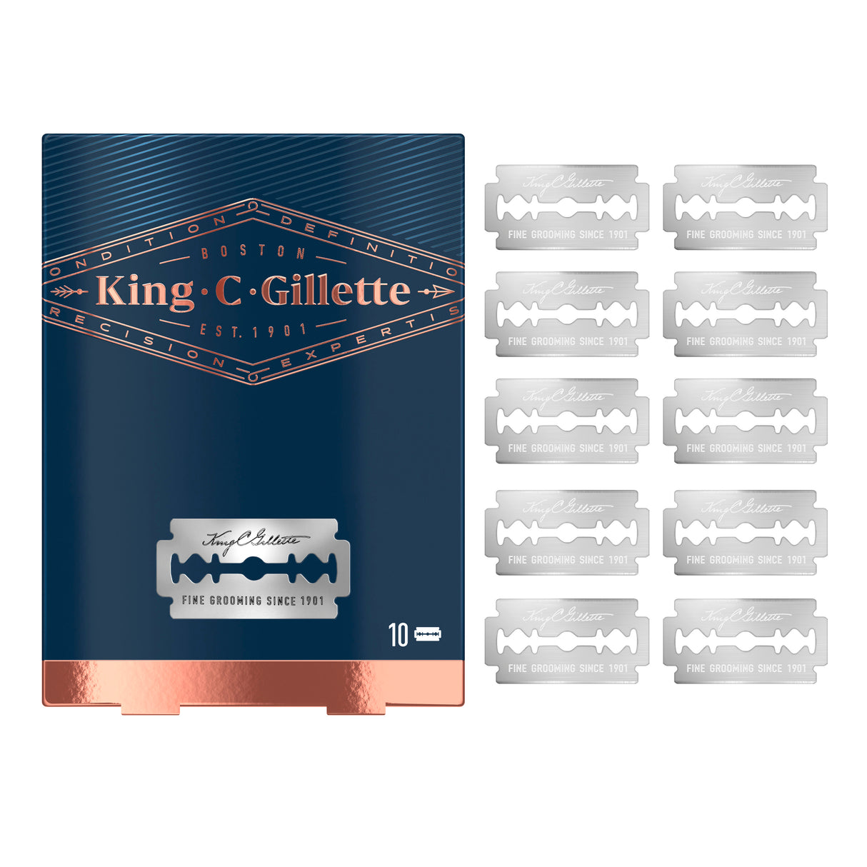GILLETTE King C Double Edge Razor + 5ct