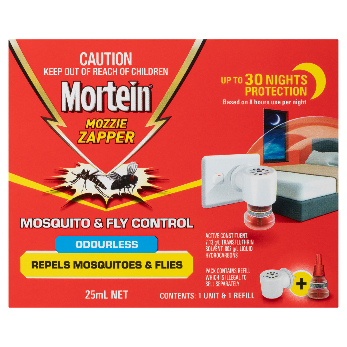 Mortein Peaceful Nights Mosquito & Fly Plug in 25ml