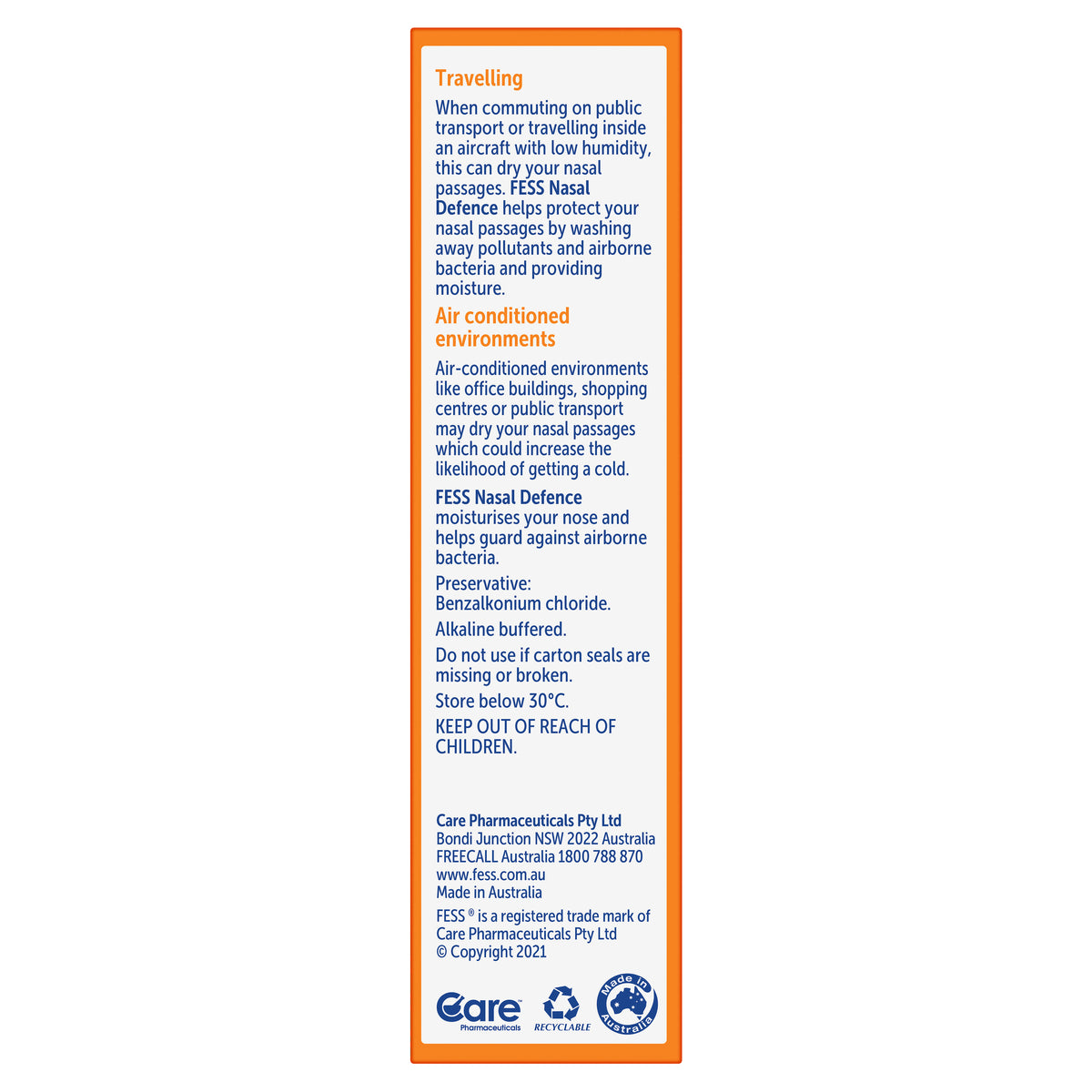 FESS Nasal Defence 30ml Spray