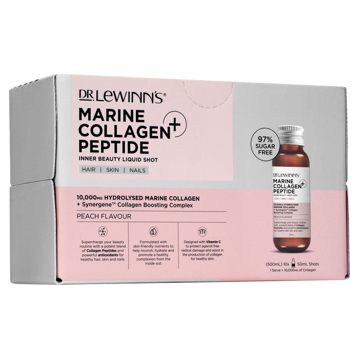 Dr. LeWinn's Marine Collagen Peptide+ Inner Beauty Collagen Supplement - 10 x 50mL