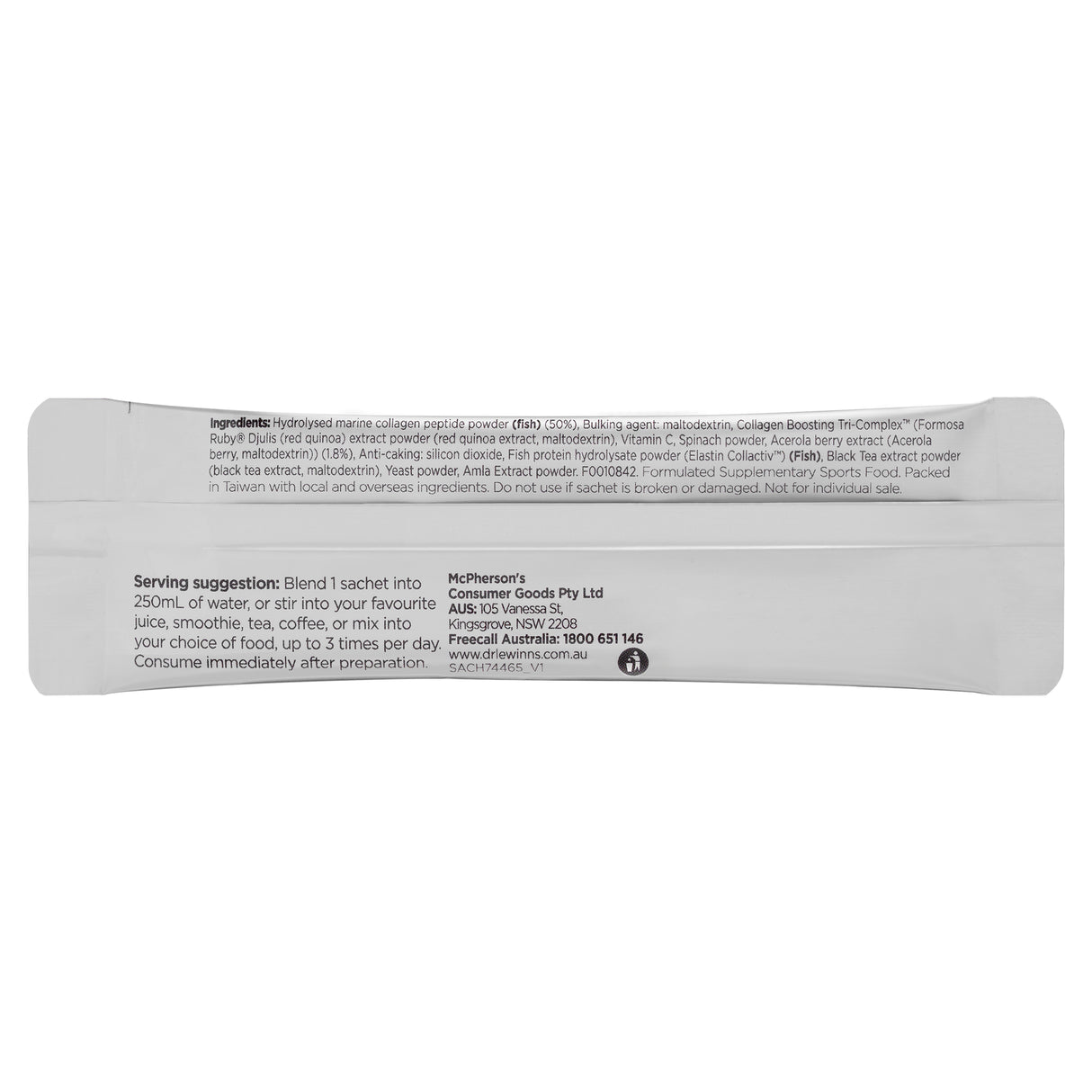 Dr Lewinn's Marine Collagen+ Peptide Inner Beauty Powder 30x6g Sachets