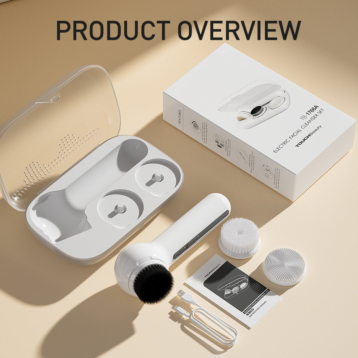 TOUCHBeauty 3in1 Electric Face Cleansing Brush Set