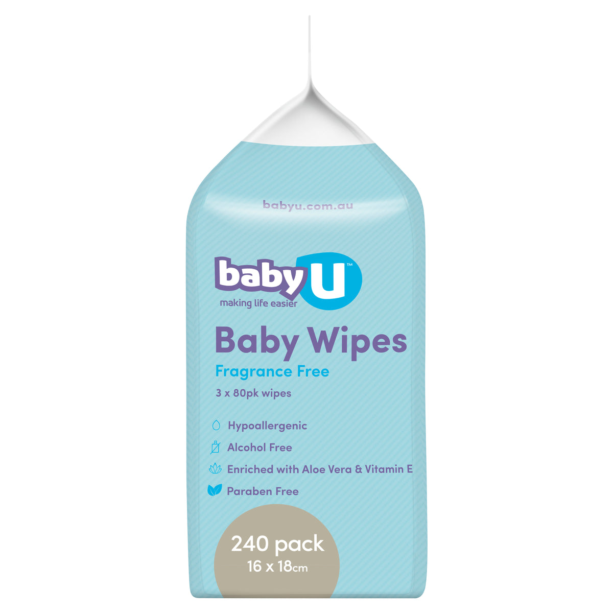 babyU Baby Wipes 240 Pack