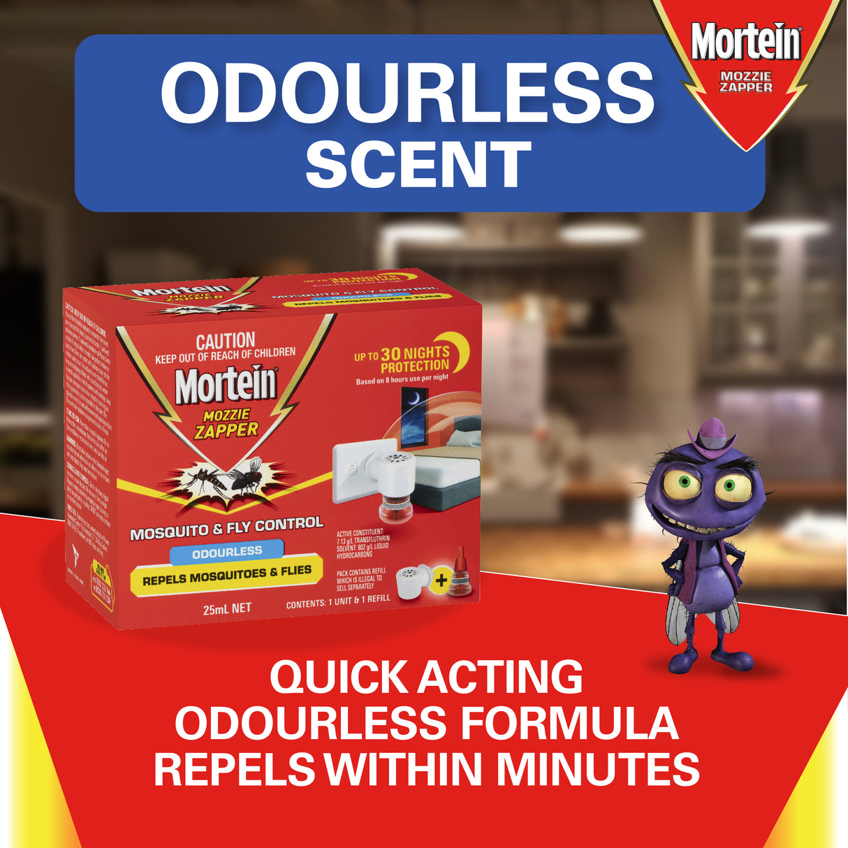 Mortein Peaceful Nights Mosquito & Fly Plug in 25ml
