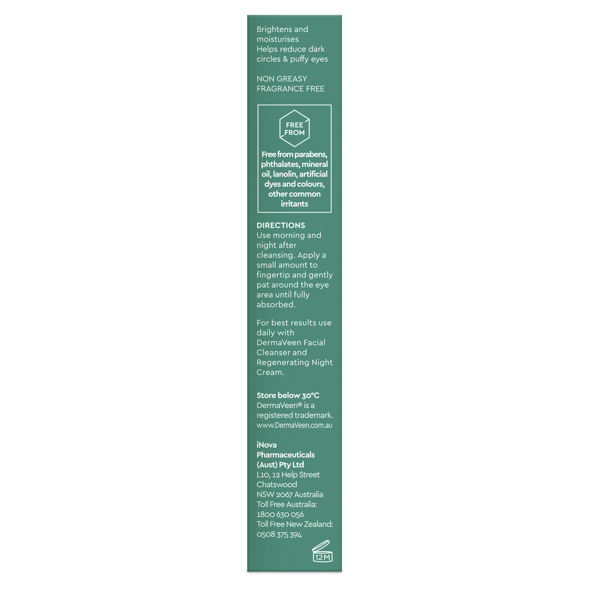 DermaVeen Face Bright Eye Cream 15ml