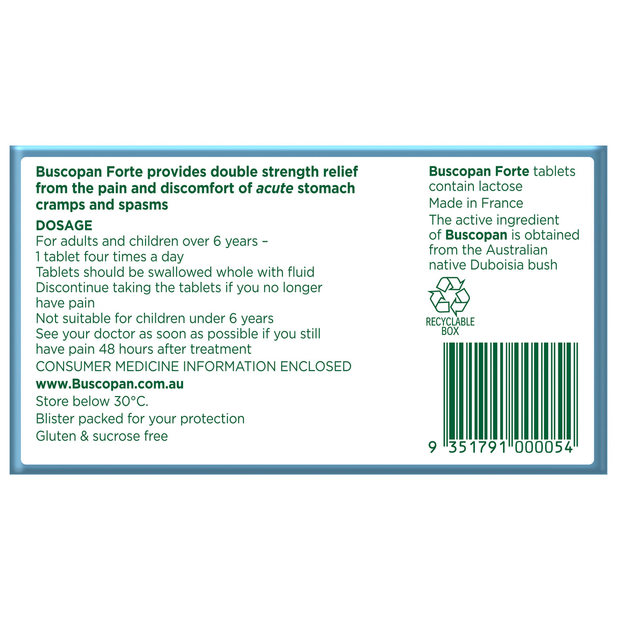 Buscopan Forte Tablets 10 Pack