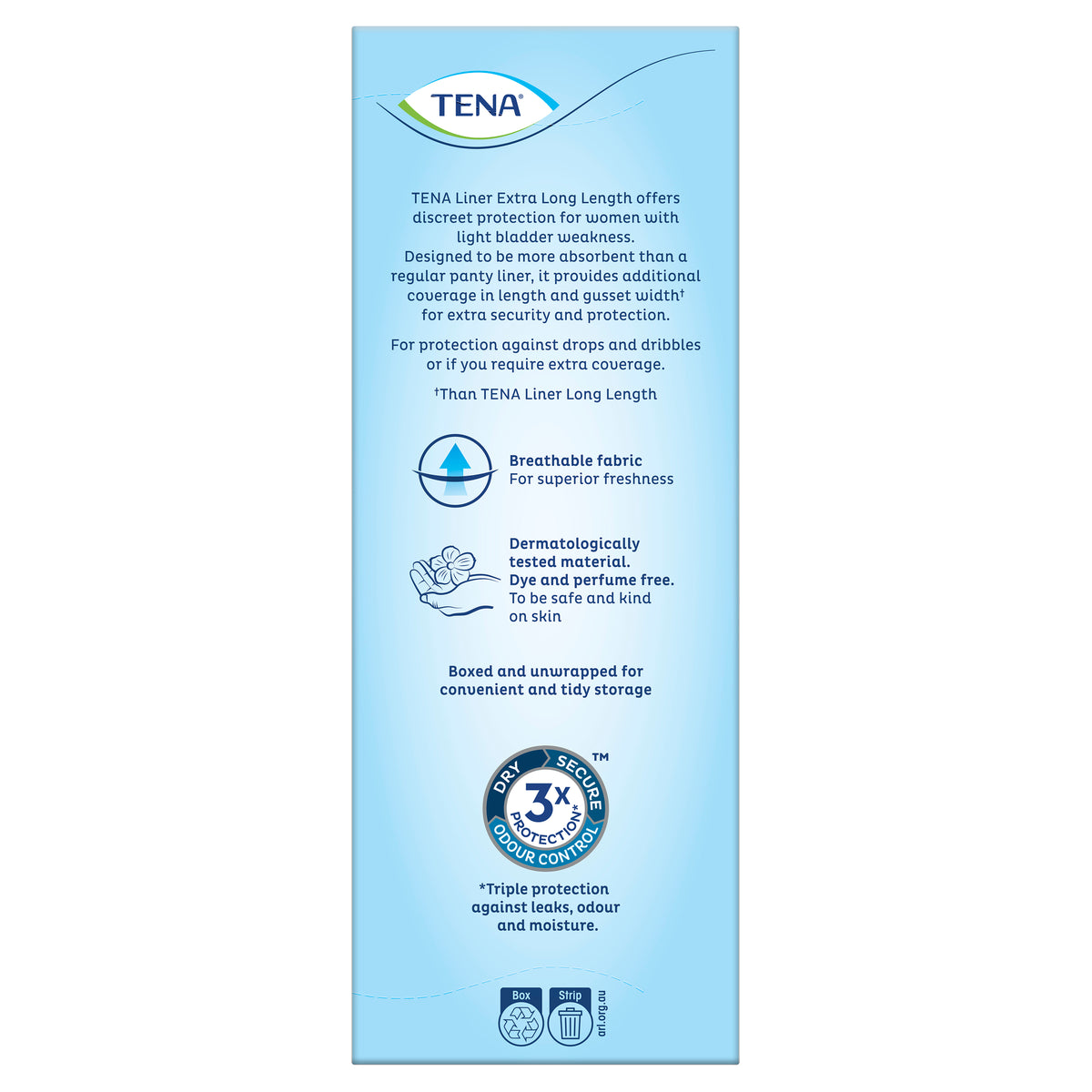 TENA Extra Long Length Liner 24 pack