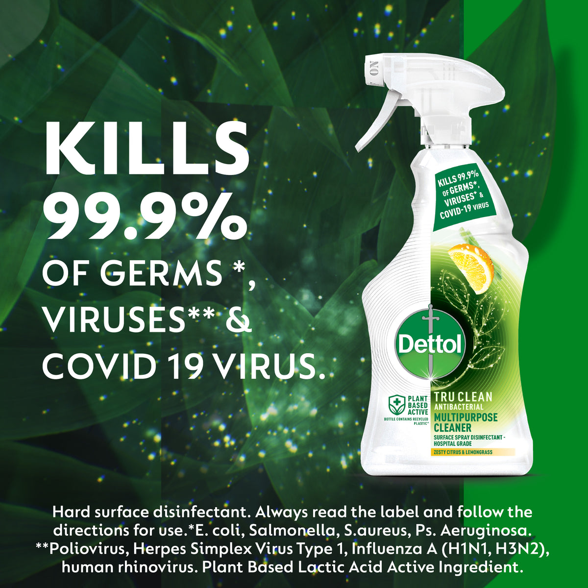 Dettol Tru Clean Antibacterial Multipurpose Cleaning Trigger Zesty Citrus and Lemongrass 500mL
