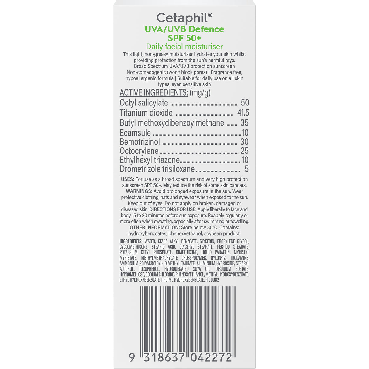 Cetaphil UVA/UVB Defence with SPF 50+