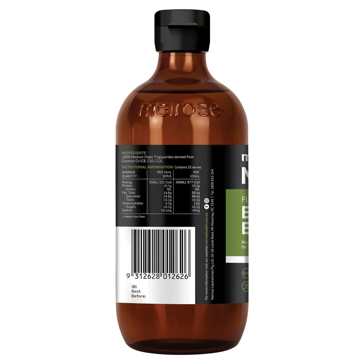 Melrose MCT Oil Energy & Exercise 500ml