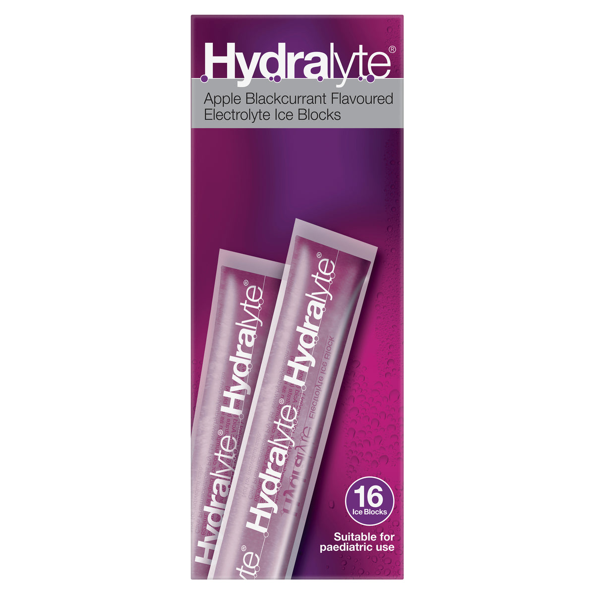 Hydralyte Electrolyte Ice Blocks Apple Blackcurrant Flavoured 16 Pack