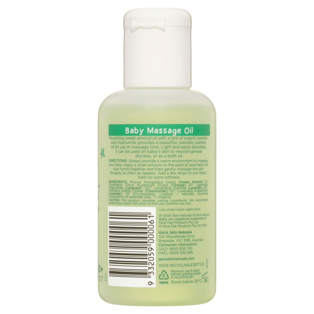 GAIA Baby Massage Oil 125ml