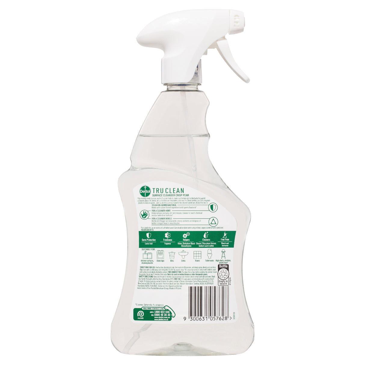 Dettol Tru Clean Antibacterial Surface Trigger Cleanser Crisp Pear 500mL
