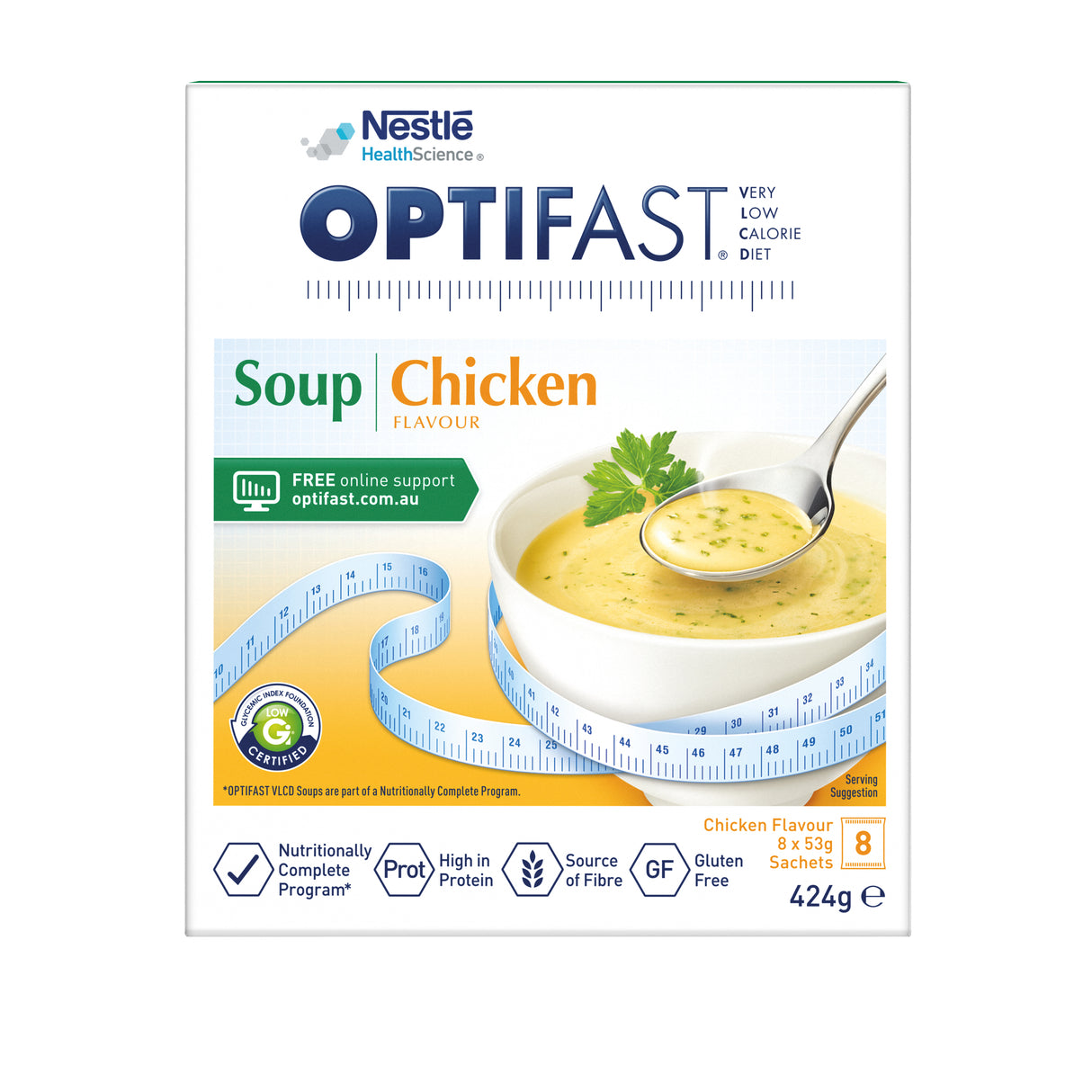 OPTIFAST VLCD Soup Chicken Flavour 8 Pack 424g