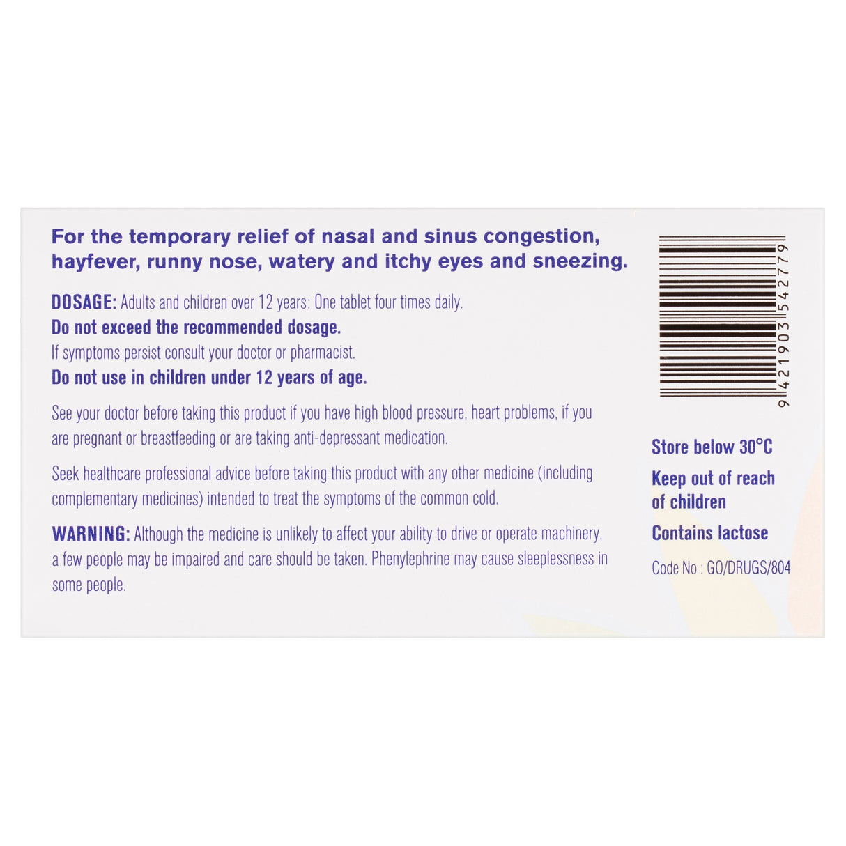 Maxiclear® Cold & Nasal Relief/Hayfever & Sinus Relief 30 Tablets