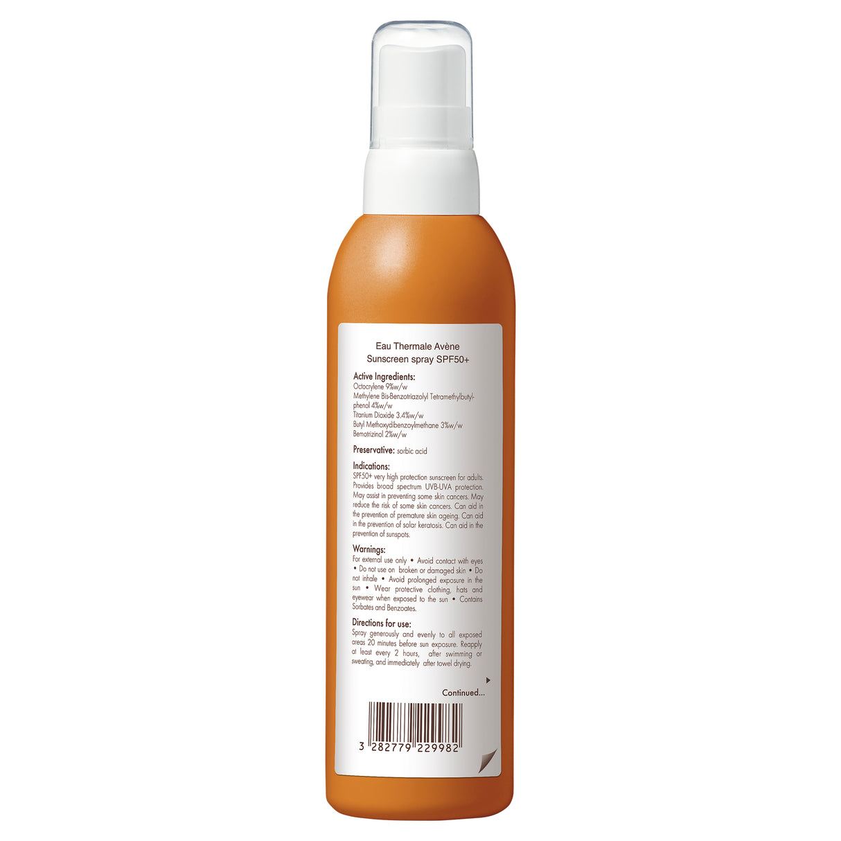 Avene Sunscreen Spray SPF50+ 200ml