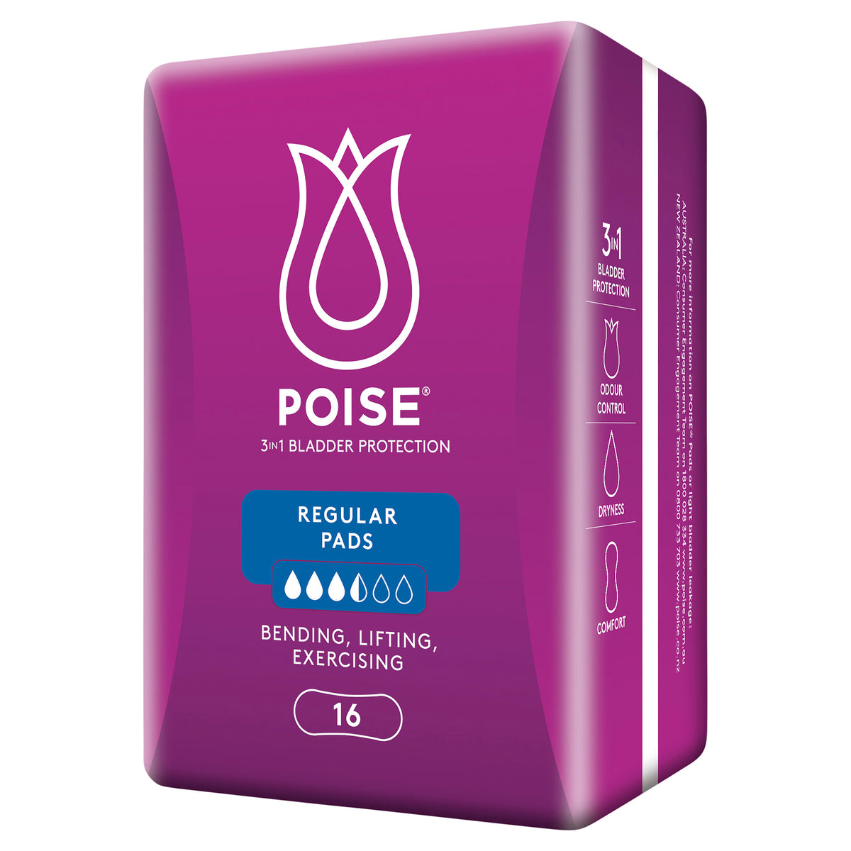 Poise Pads For Bladder Leaks Regular 16 Pack
