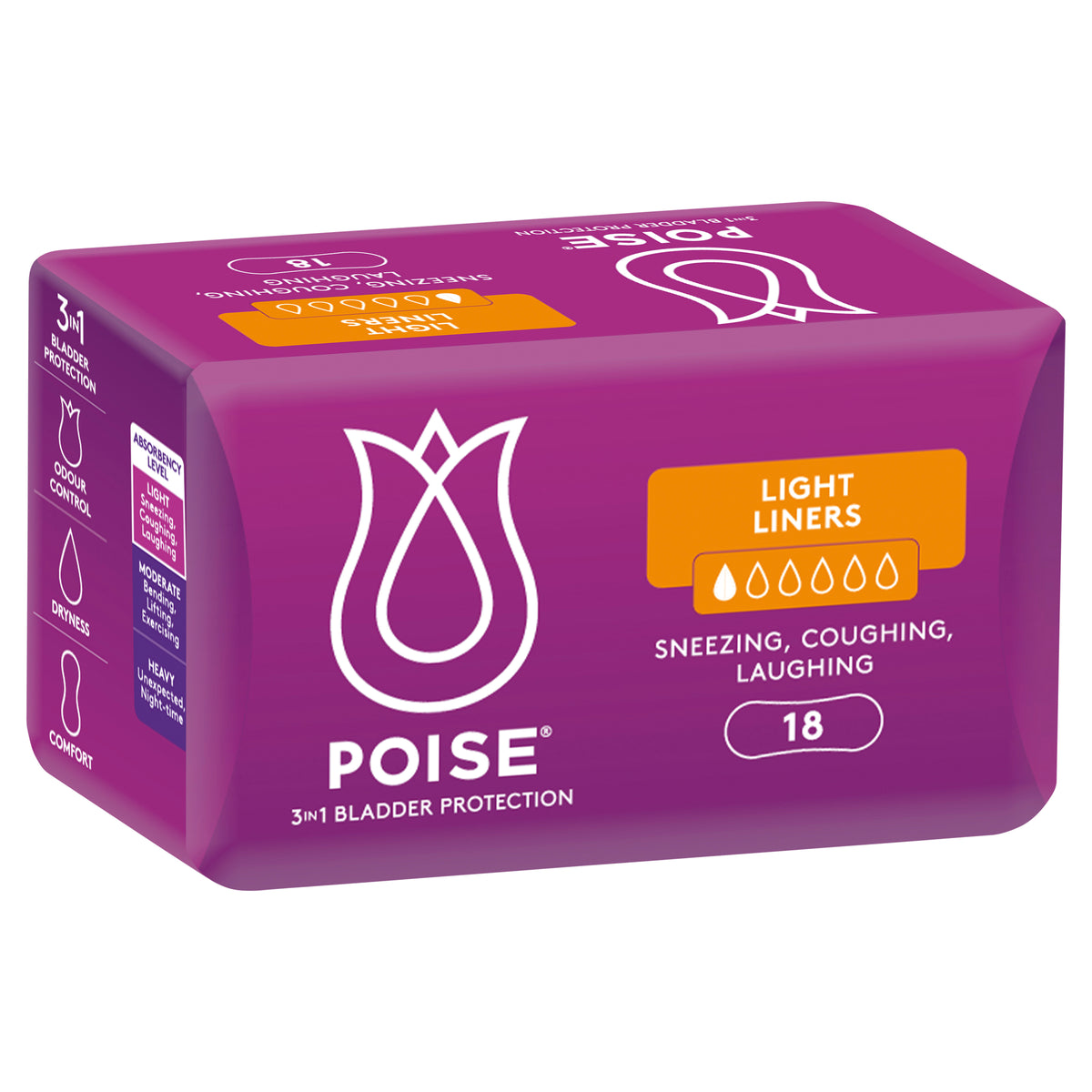 Poise Liners For Bladder Leaks Light 18 Pack
