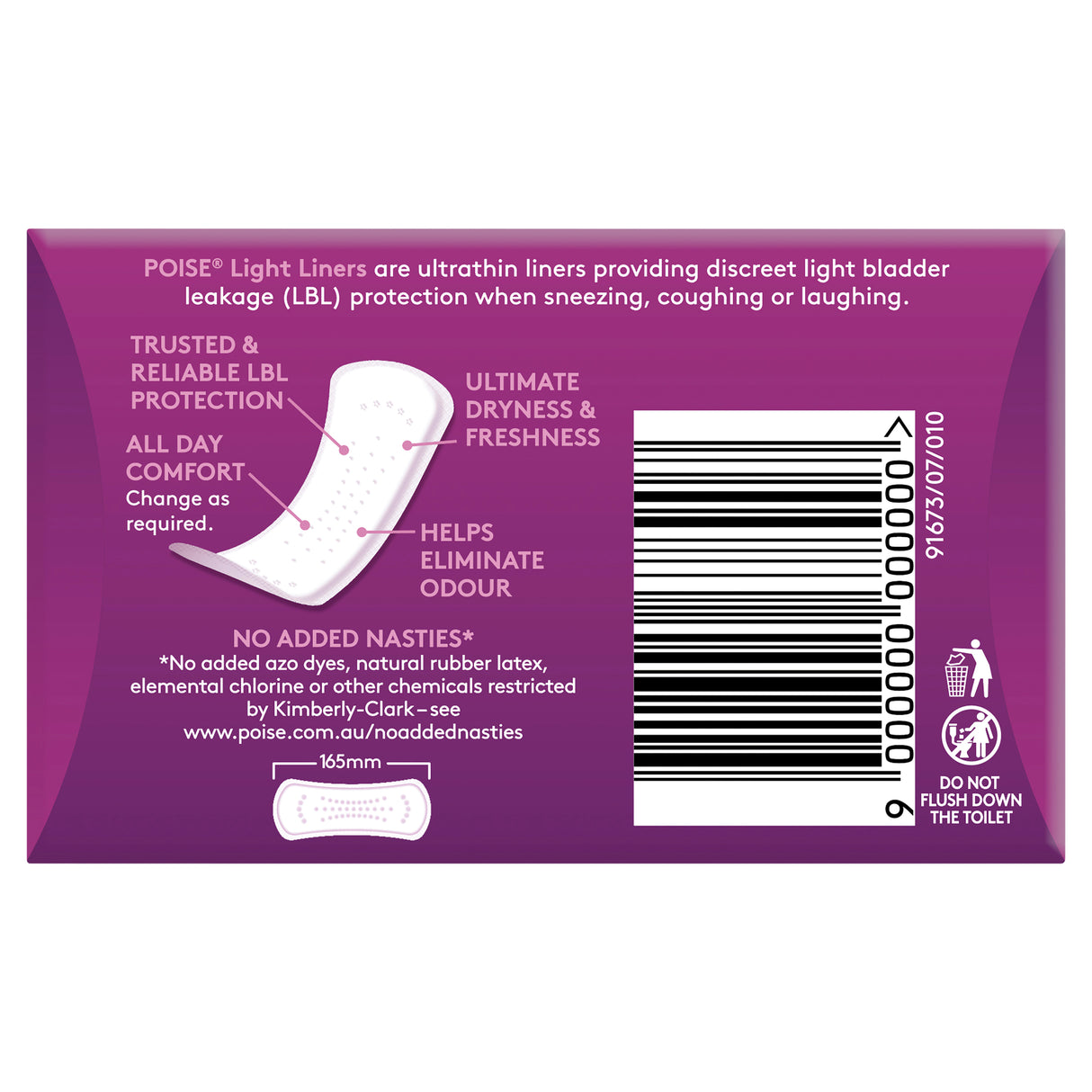 Poise Liners For Bladder Leaks Light 18 Pack