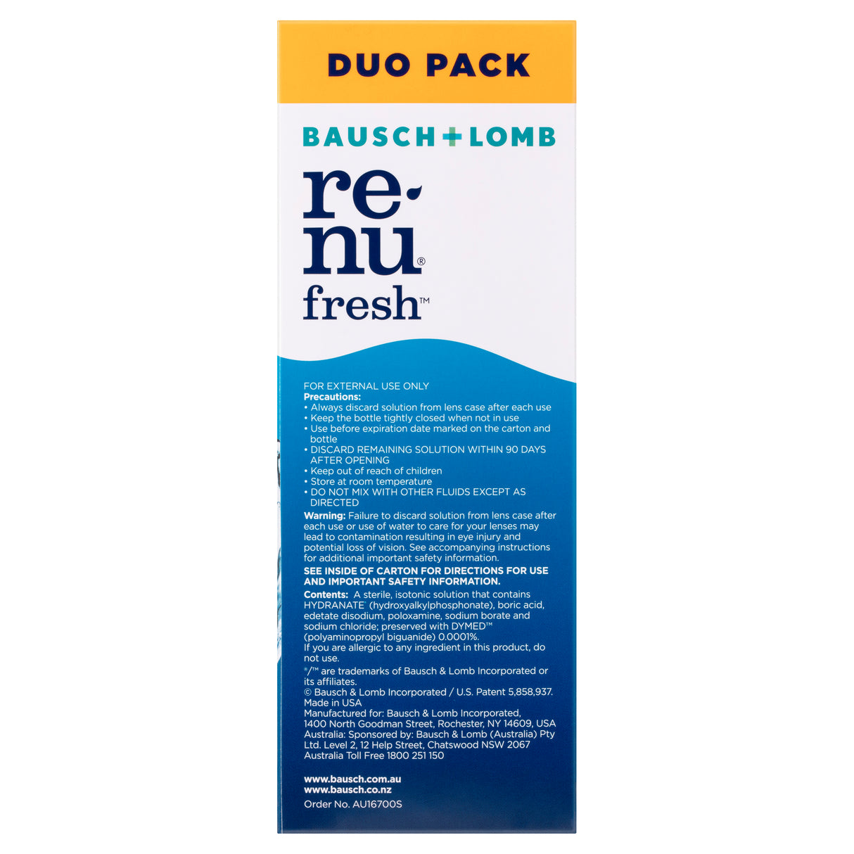 Renu Fresh Multi-Purpose Contact Lens Solution Duo 355 mL + 120 mL