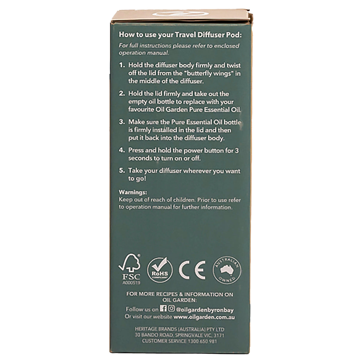 Oil Garden Travel Diffuser Pod