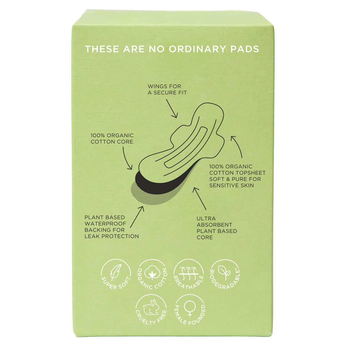 TOM Organic Ultra Thin Regular Organic Cotton Pads with Wings 10 Pack