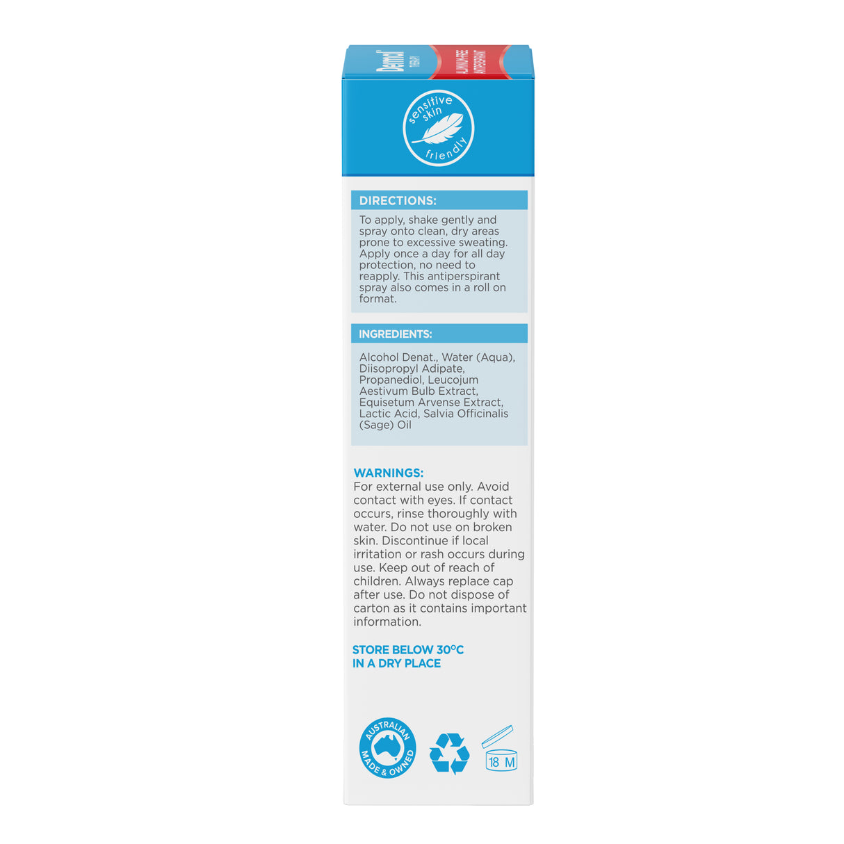 Dermal Therapy Sweat Control Spray 60 mL