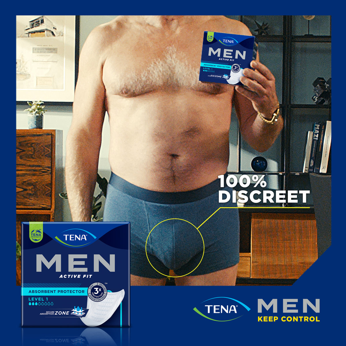 Tena Men Active Fit Absorbent Protector Level 1 Light 12 Pack