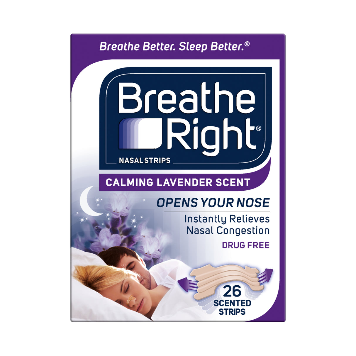Breathe Right Nasal Strips Lavender Tan 26s