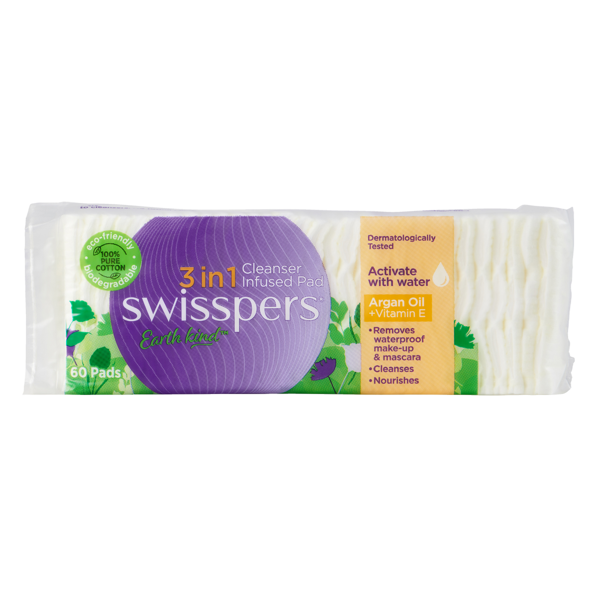 SWISSPERS 3in1 Cleanser Infused Pads - Argan Oil & Vitamin E