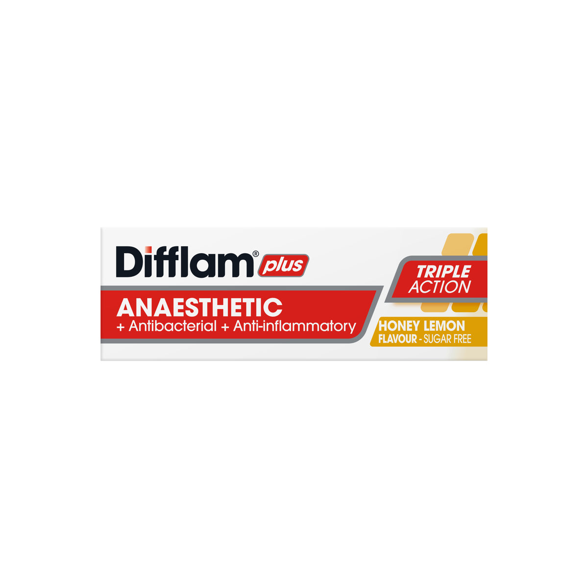 Difflam Plus Anaesthetic Sore Throat Lozenges Honey & Lemon Flavour 16 Pack