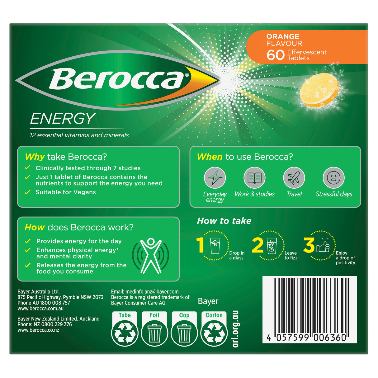 Berocca Perf. No Aspart.60s Orng