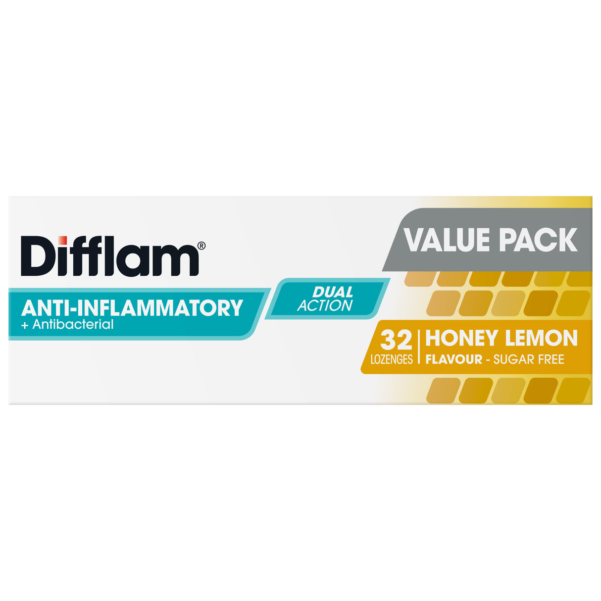 Difflam Lozenges Anti-Inflammatory + AntiBacterial Honey Lemon 32s