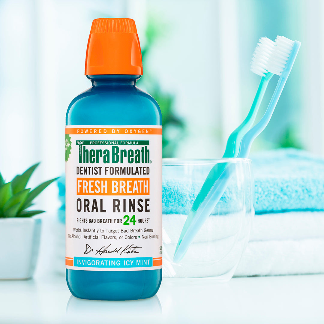 TheraBreath Fresh Breath Oral Rinse Icy Mint 473ml