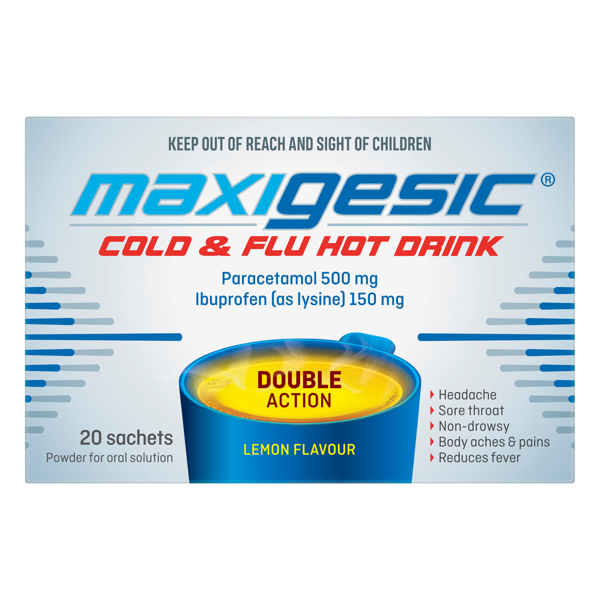 MAXIGESIC Cold & Flu Lemon Hot Drink 20s