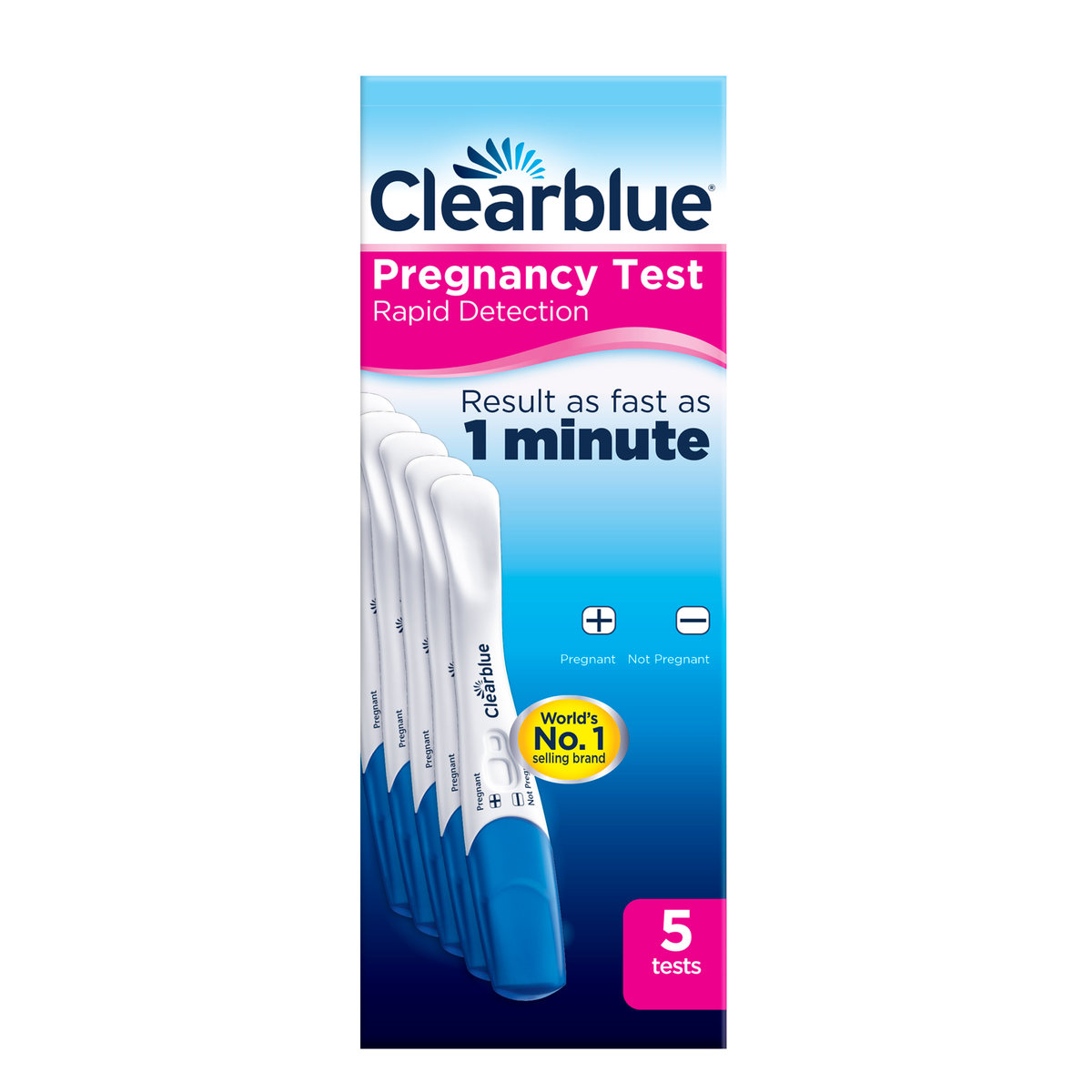 Clearblue Pregnancy Test, Rapid Detection, 5 Tests