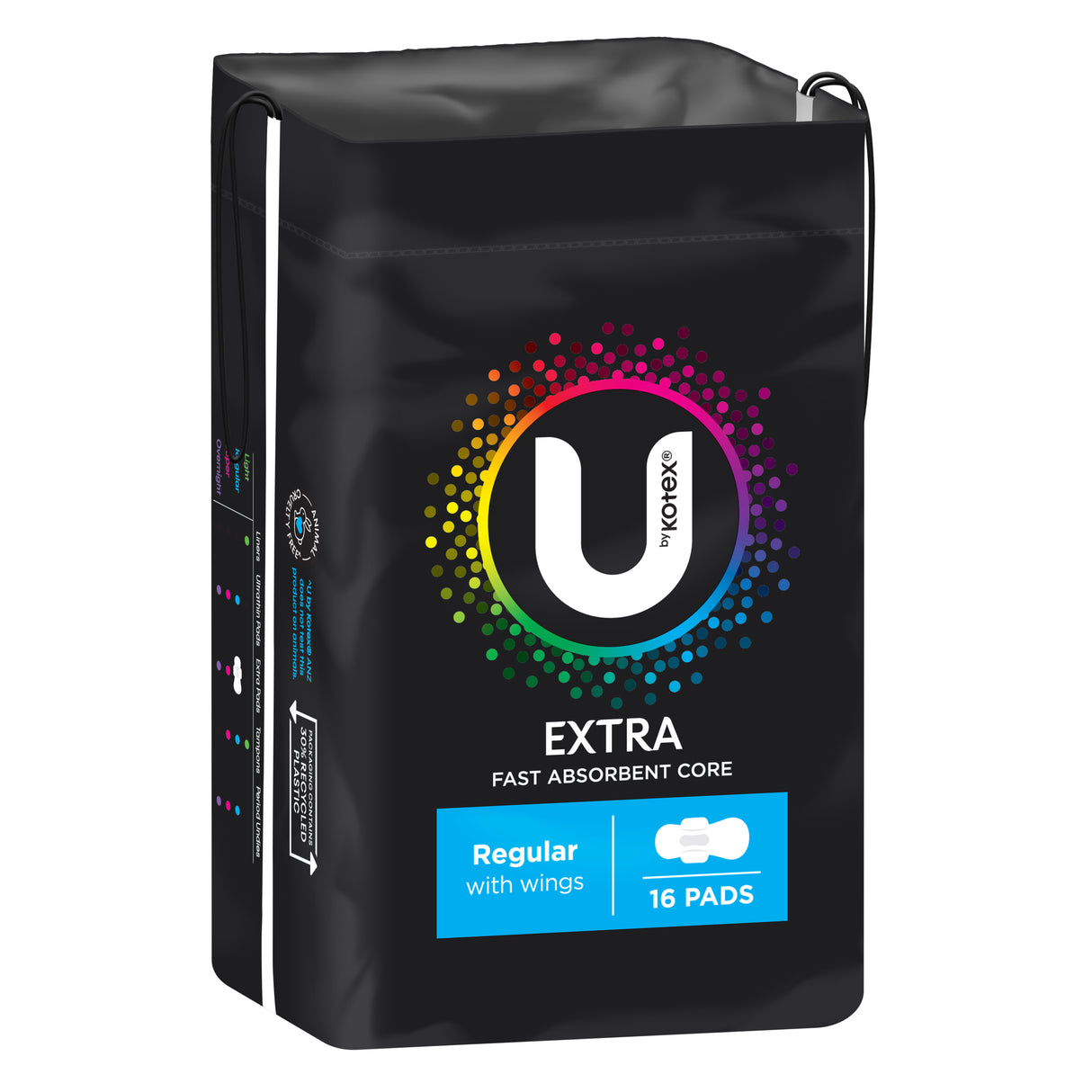 U by Kotex Extra Pads Regular with Wings 16 Pack