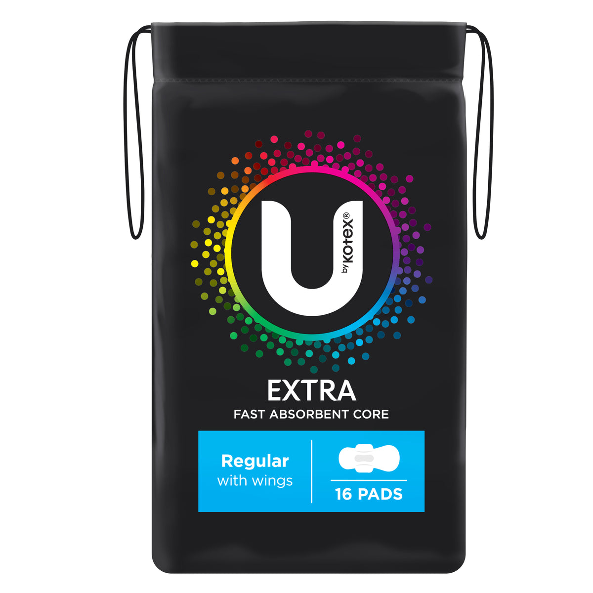 U by Kotex Extra Pads Regular with Wings 16 Pack
