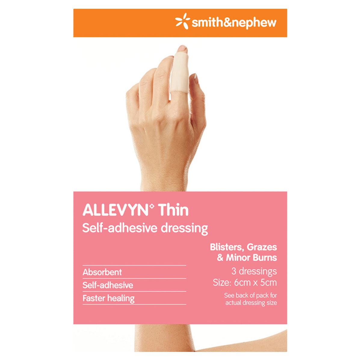ALLEVYN THIN Foam Dressing 5cm x 6cm Pk3