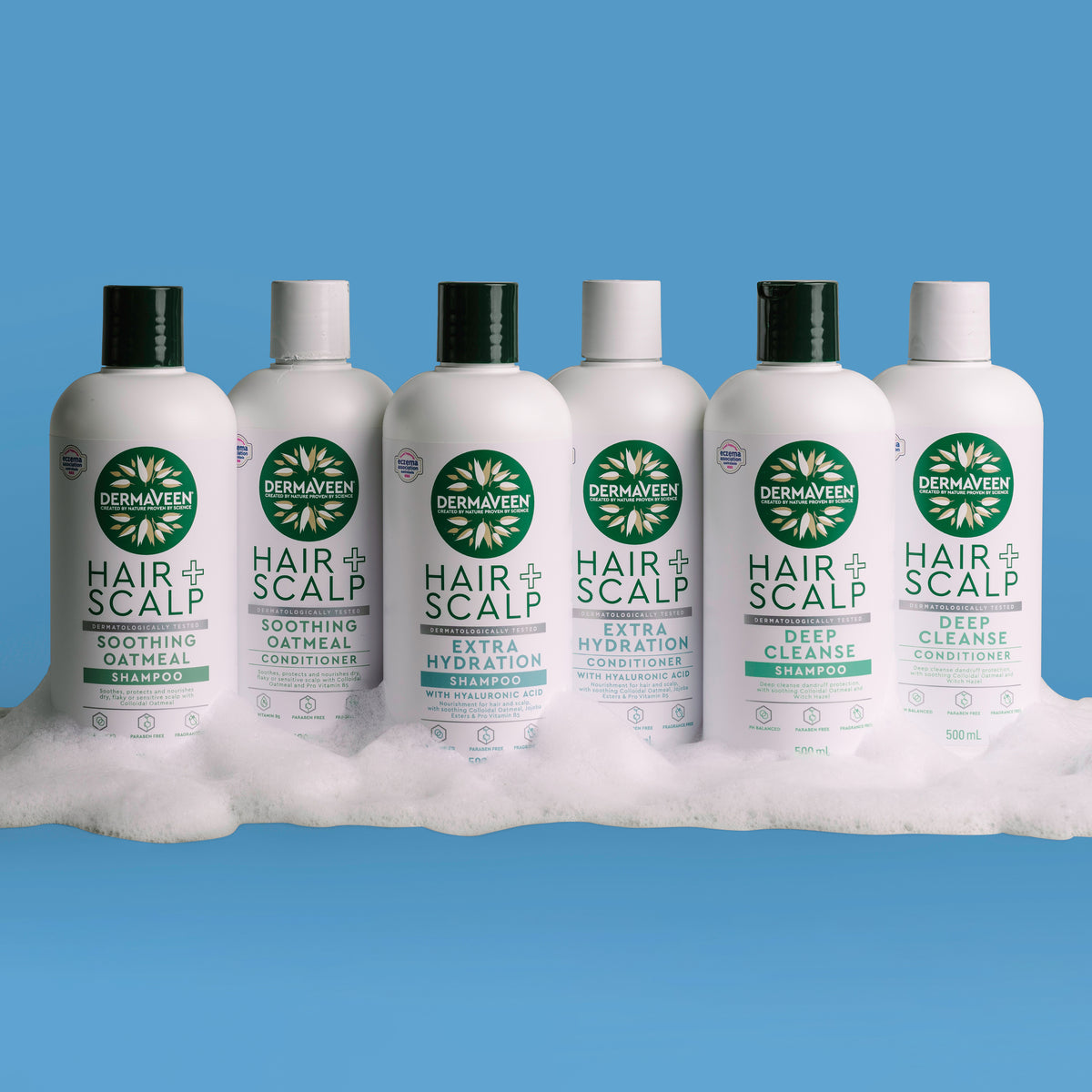 DermaVeen Oatmeal Shampoo for Dry, Flaky or Sensitive Scalps 500mL